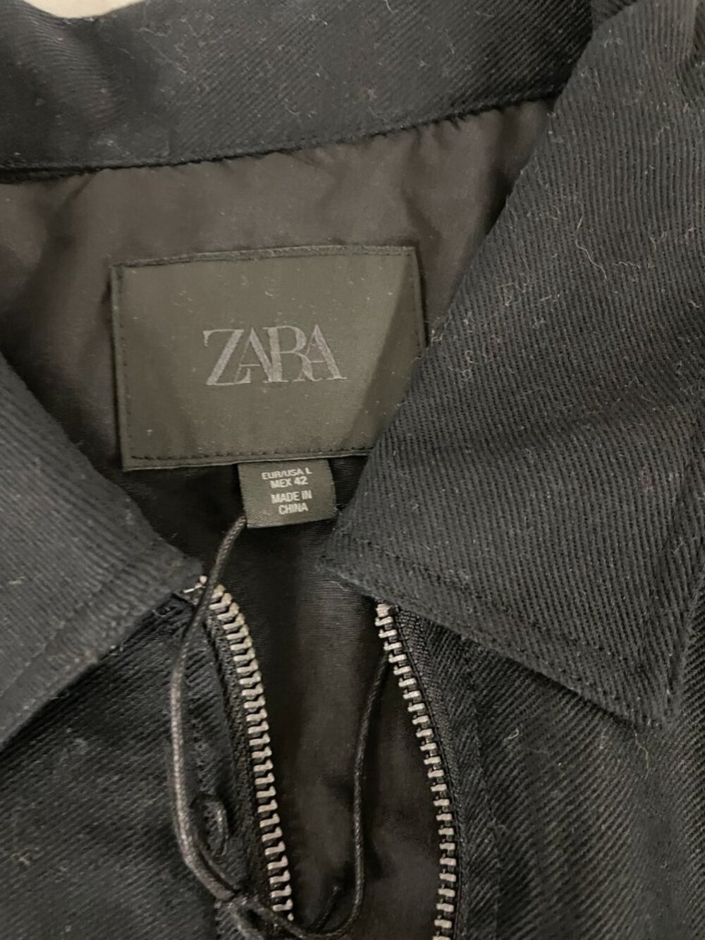 Zara Mens Bomber Sequin Jacket cropped fit L Black embellished 3715/708 NWOT - Picture 4 of 9